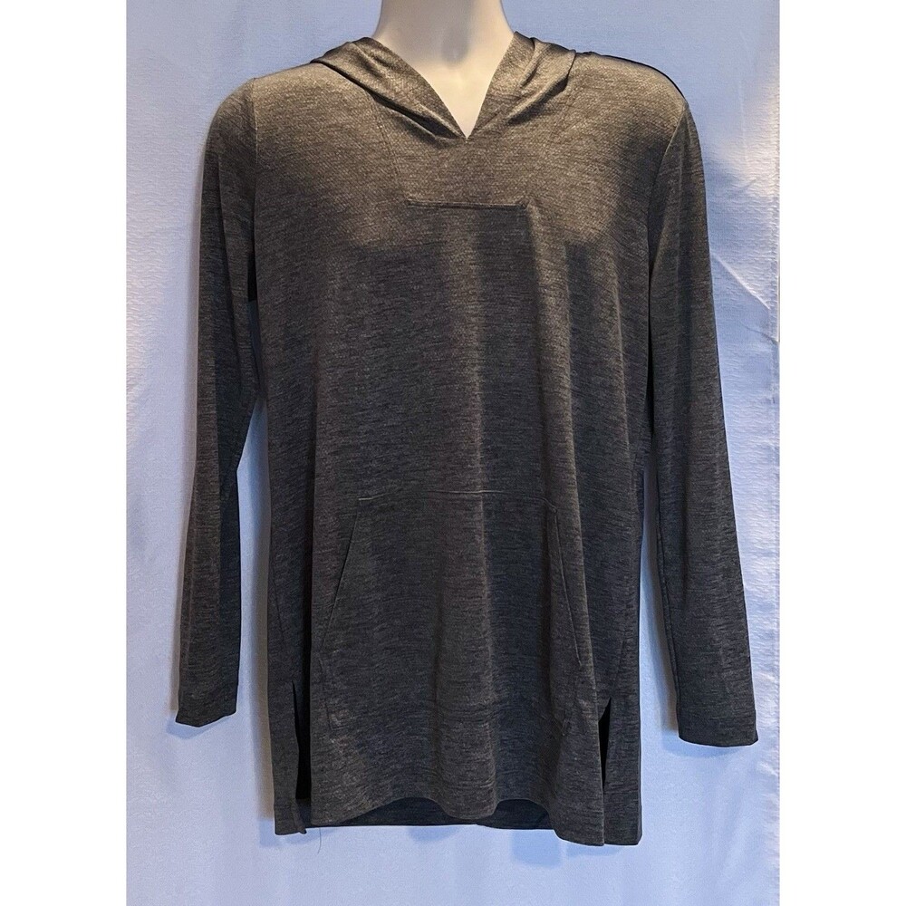 Duluth Trading Double Knit Armachillo Hoodie Tunic Womens M Gray Athleisure Gorp